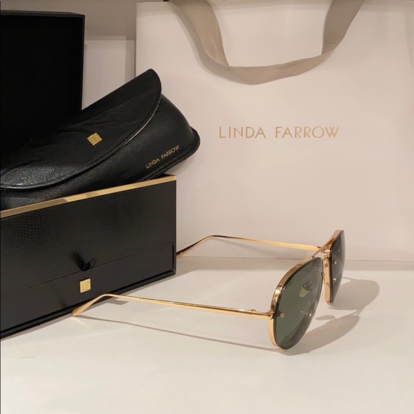 LINDA FARROW 18K GOLD AVIATORS - Picture 2 of 13